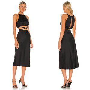 Misha Collection Pamina Midi Dress size US 2 XS 0 cut out black strap AU 6
